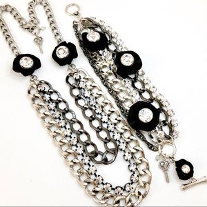 Betsey Johnson ‘Crystal Glam’ Necklace/Bracelet Set RARE